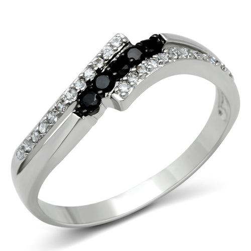 Ring i Rhodium & Ruthenium med Svart Zirkonia