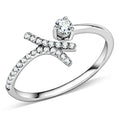 Elegant Ring i Rostfritt Stål med Klar Zirkonia