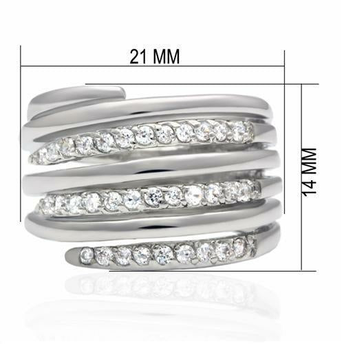 Rhodiumring med Klar Zirkonia