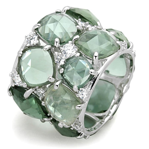 Ring i 925 Sterling Silver med Smaragdgrön Kristall
